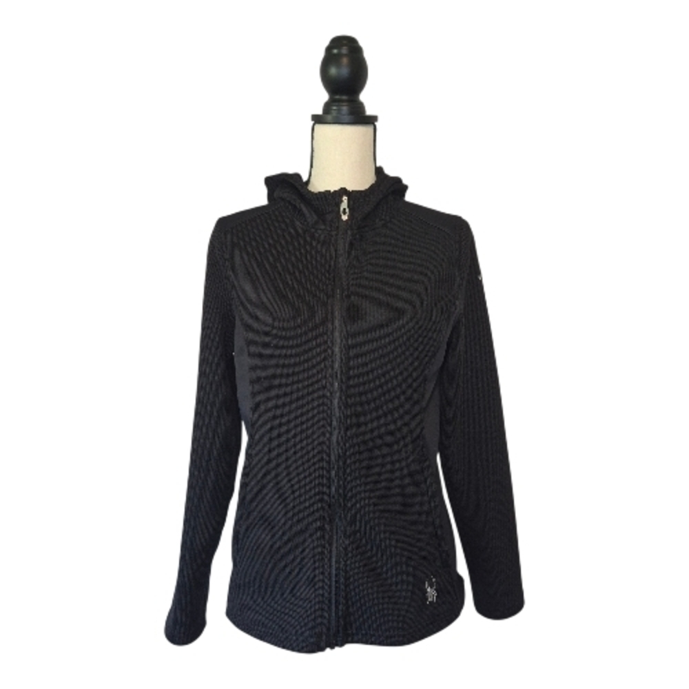 Spyder Jacket Lanya Black Hooded Fleece Lined Textured Women's Size M